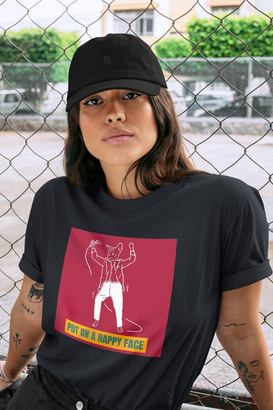 Koszulka z naszywką Put on a happy face