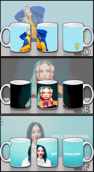 BILLIE EILISH Zestaw poduszka kubek WZORY+GRATIS