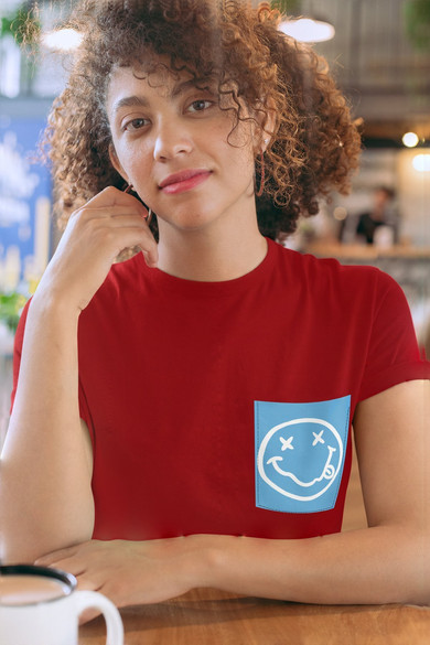 Koszulka z kieszonką  Smile  Blue