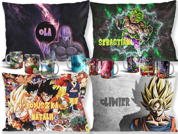 DRAGON BALL Zestaw poduszka+kubek WZORY +GRATIS!