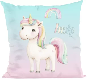 Poduszka Jednorożec pastelowy – personalizowana 40x40cm