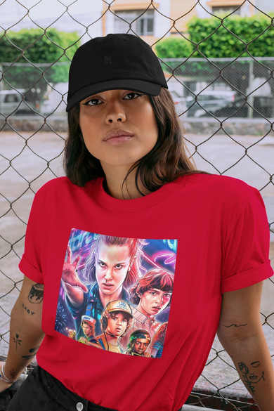 Koszulka z naszywką Stranger Things squad 1