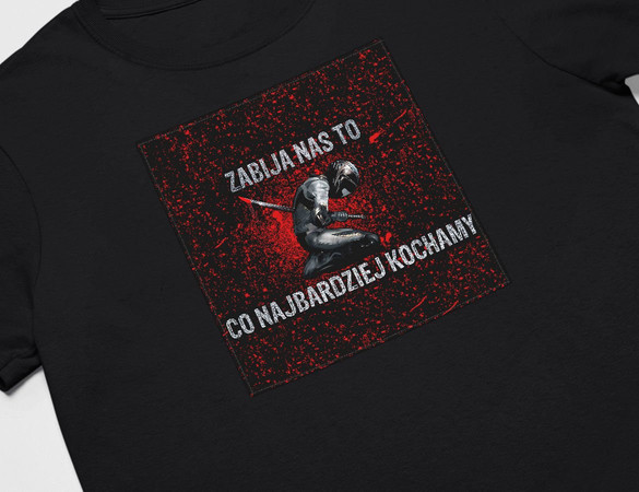 Koszulka z naszywką Lubię zapierd..lać 03