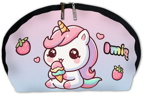 Kosmetyczka Jednorożec Kawaii z lodem – dodaj imię