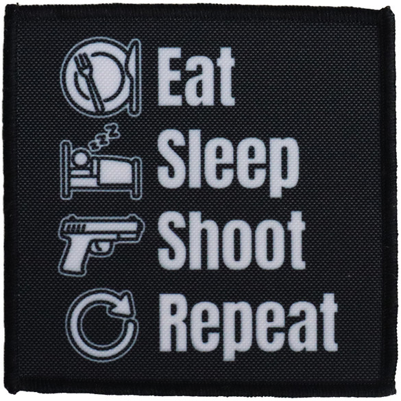 Naszywka dla strzelca Eat Sleep Shoot Repeat Repeat