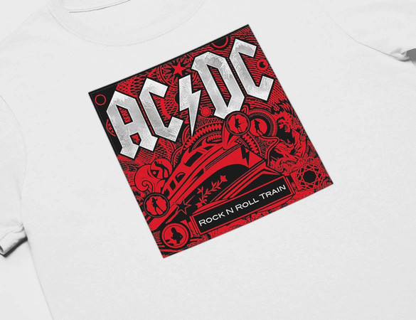 Koszulka z naszywką AC/DC...Train...