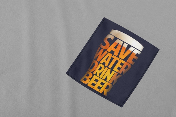 Koszulka z kieszonką Save water drink beer