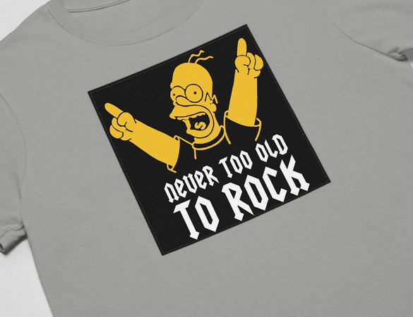 Koszulka z naszywką Never too old to rock