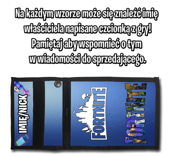 Portfel FORTNITE BATTLE ROYALE + Imię GRATIS 