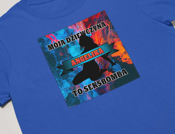 Koszulka z naszywką na Walentynki TWÓJ NAPIS