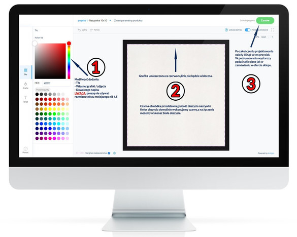 Naszywka Z WŁASNYM NADRUKIEM 25 x 25 cm