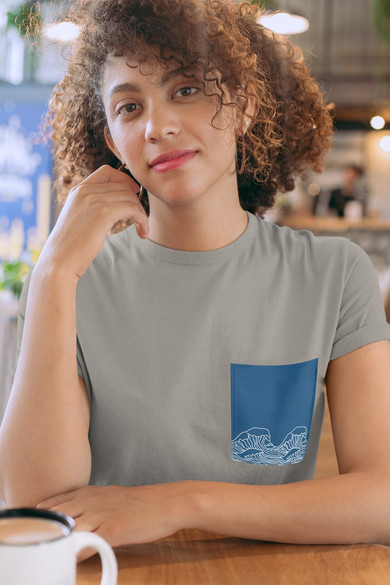 Koszulka z kieszonką FALE BLUE WAVES