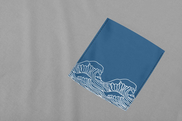 Koszulka z kieszonką FALE BLUE WAVES