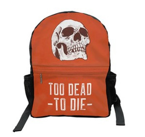 Plecak Szkolny SKULL/ TOO DEAD TO DIE Dodaj napis!