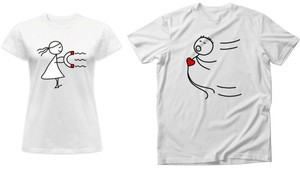 Koszulka na Walentynki Zestaw dla par Miłosny magnes