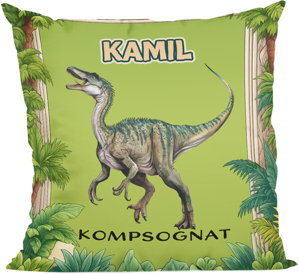 Poduszka Dinozaury Kompsognat – personalizowany prezent