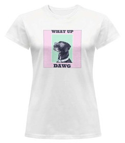 Bluzka damska z naszywką What up dawg
