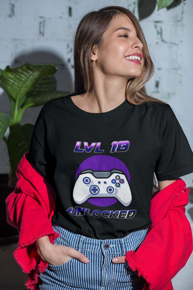 Koszulka urodzinowa gracza LVL UNLOCKED + wiek