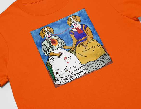 Koszulka z naszywką DOG PARODY: Dwie Fridy