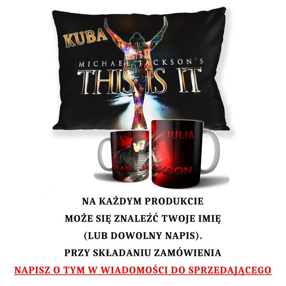 MICHAEL JACKSON Zestaw poduszka kubek WZORY+GRATIS