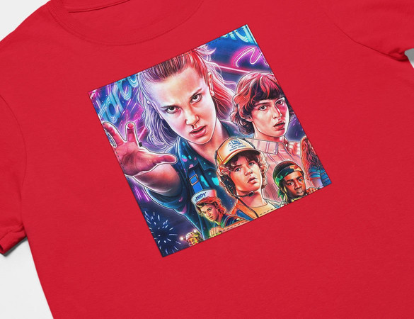 Koszulka z naszywką Stranger Things squad 1