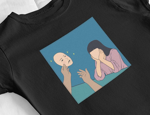 Bluzka damska z naszywką Put on a mask