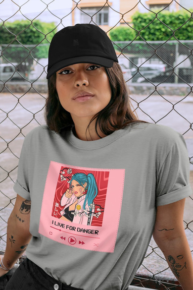 Koszulka z naszywką I live for danger