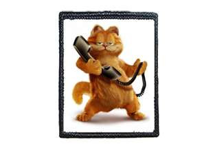 Naszywka GARFIELD WITH TELEPHONE / GARFIELD Z TELEFONEM