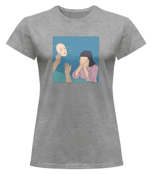 Bluzka damska z naszywką Put on a mask