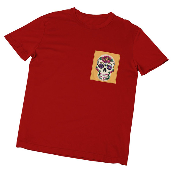 Koszulka z kieszonką MEXICO SKULL