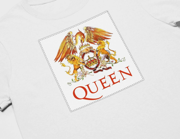 Koszulka z naszywką Queen logo white