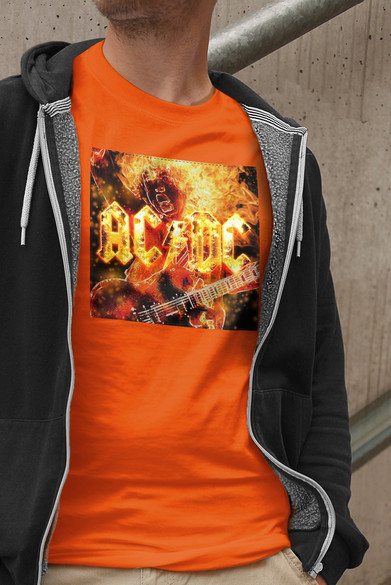Koszulka z naszywką AC/DC   On Fire