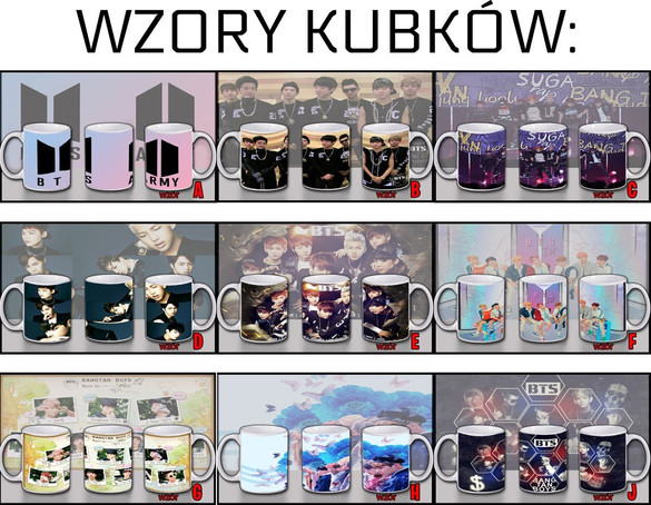 BTS Poduszka + Kubek + Imię Gratis ZESTAW PREZENT