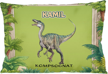 Poduszka Dinozaury Kompsognat – personalizowany prezent