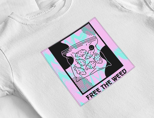 Bluzka damska z naszywką Free the weed