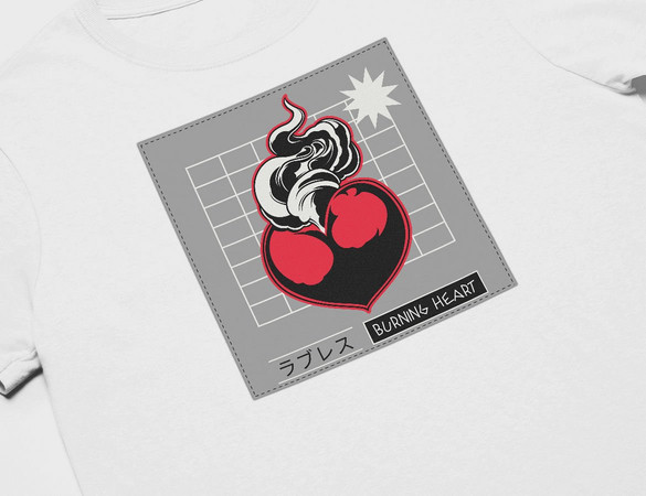 Koszulka z naszywką Burning heart