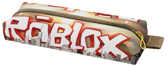 Piórnik szkolny prostokątny Roblox z panoramą miasta i imieniem – personalizowany