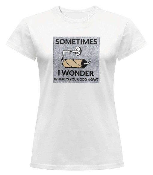 Bluzka damska z naszywką Where's your God...
