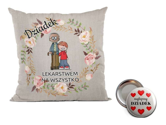 Poduszka na Dzień Dziadka. Magnes i Imię GRATIS!