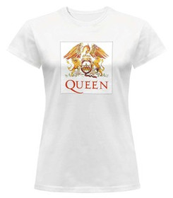 Bluzka damska z naszywką Queen logo white