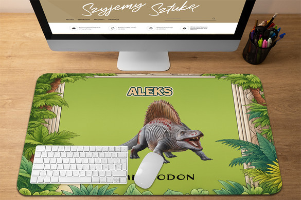 Podkładka Dinozaury Dimetrodon personalizowane imieniem 60x40cm