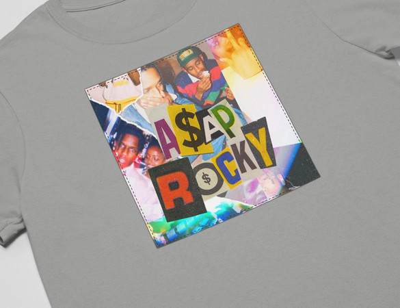 Koszulka z naszywką Asap Rocky collage
