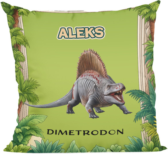 Poduszka Dinozaury Dimetrodon personalizowane imieniem