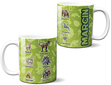 Kubek Dinozaury różne - z imieniem dziecka