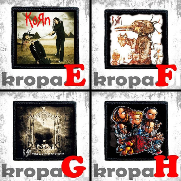 Naszywka KORN 10 x 10 cm  Dużo Wzorów!