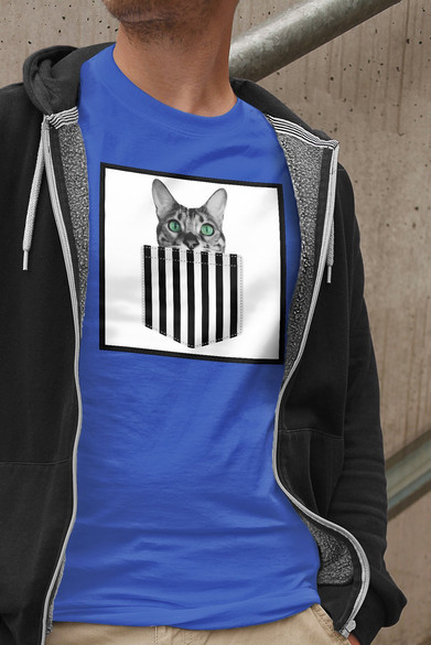 Koszulka z naszywką Cat pocket