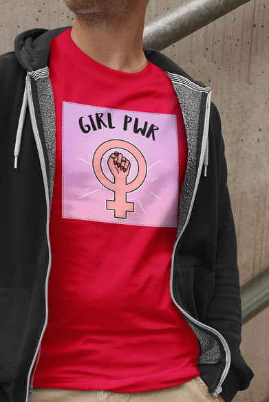 Koszulka z naszywką Girl PWR