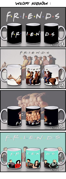 FRIENDS Zestaw poduszka kubek WZORY+GRATIS