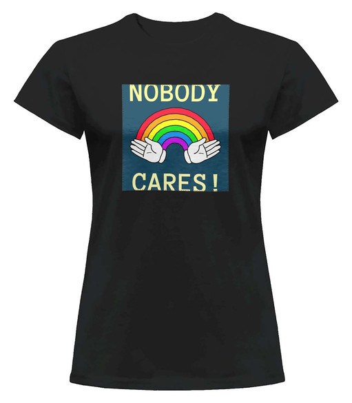 Bluzka damska z naszywką Nobody cares