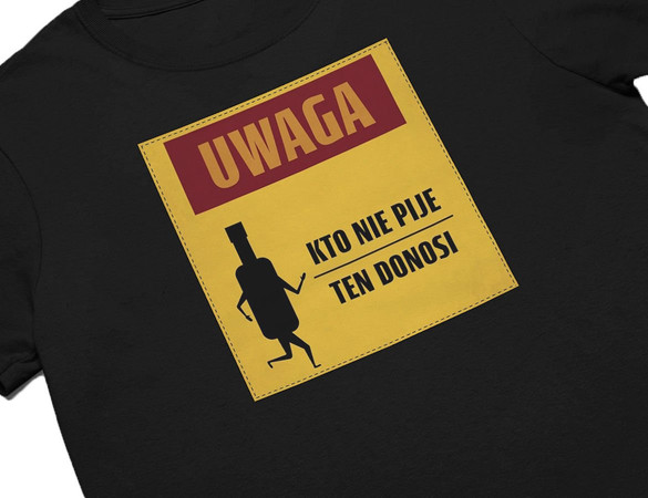 Koszulka z naszywką L PRL- kto nie pije...